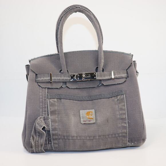 Handmade Carhartt Birkin Style Tote Bag – Boatkin Cousin Repurposed - Picture 1 of 6